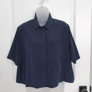 Elodie Navy Blue Boxy Blouse